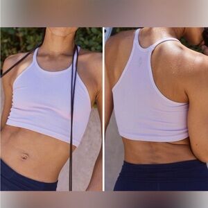 NWOT Free People Movement Happiness Runs Crop Tank Lavender Glaze Purple Sz XS/S